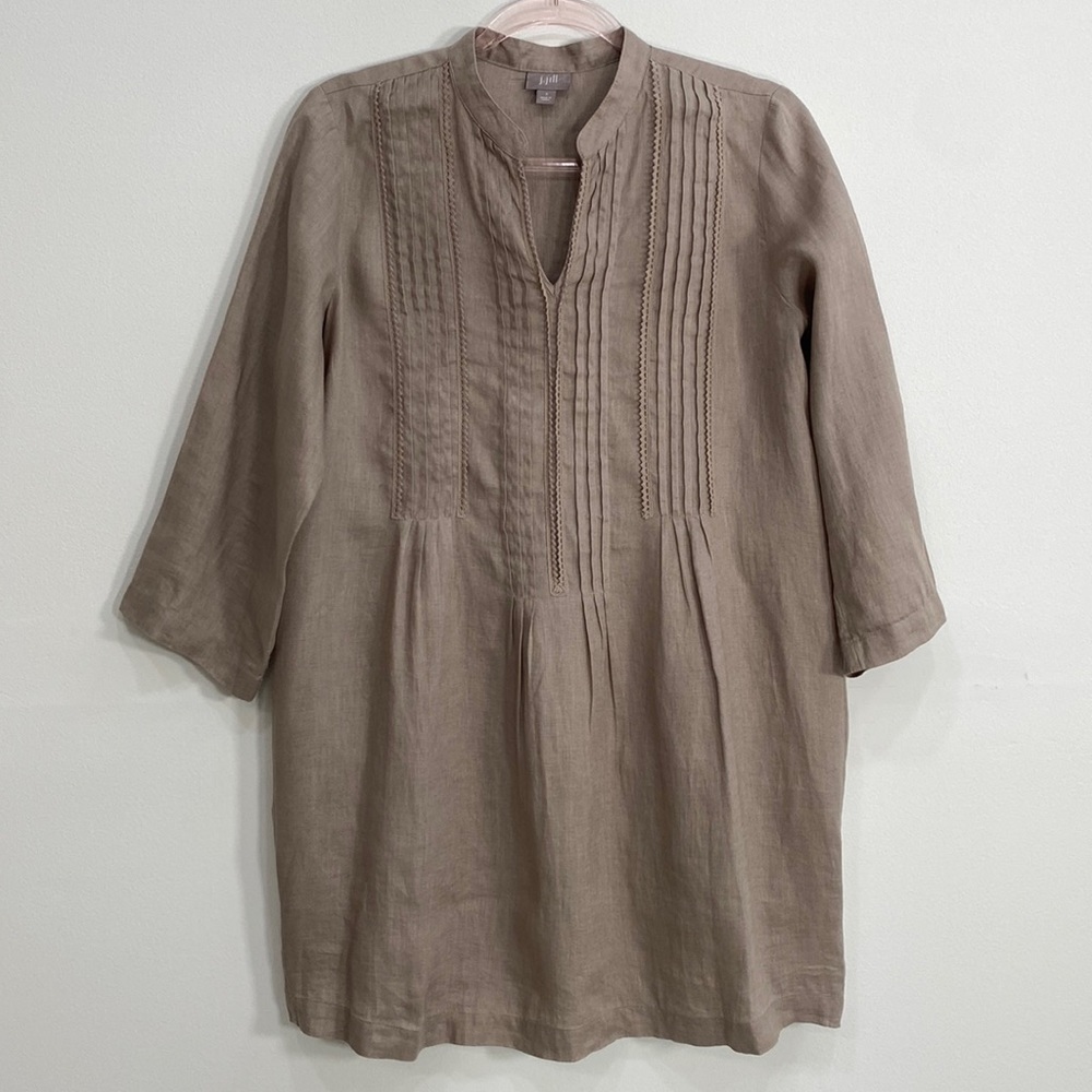 J. Jill Linen Tunic Top Women's Small Neutral Beige